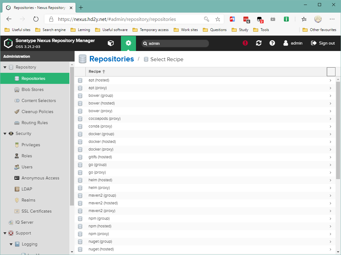 nexus create repository