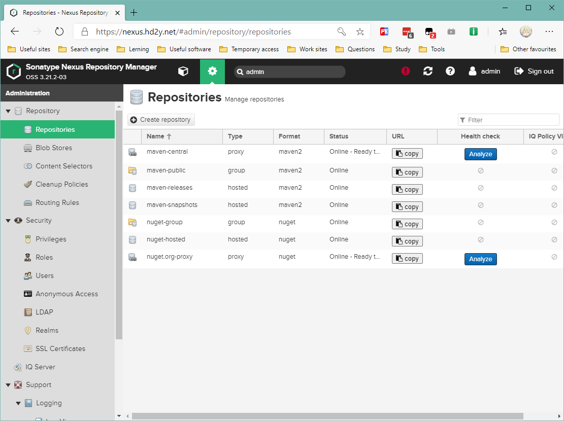 nexus repositories