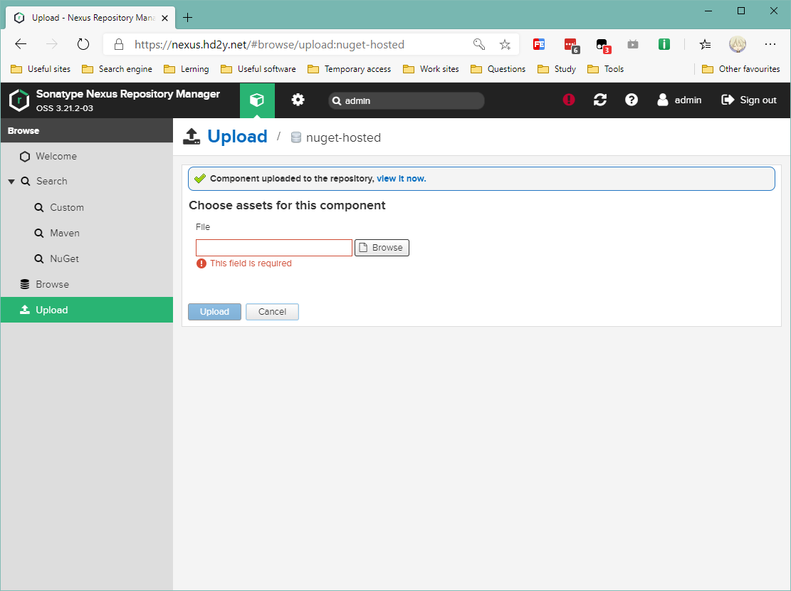 nexus upload success